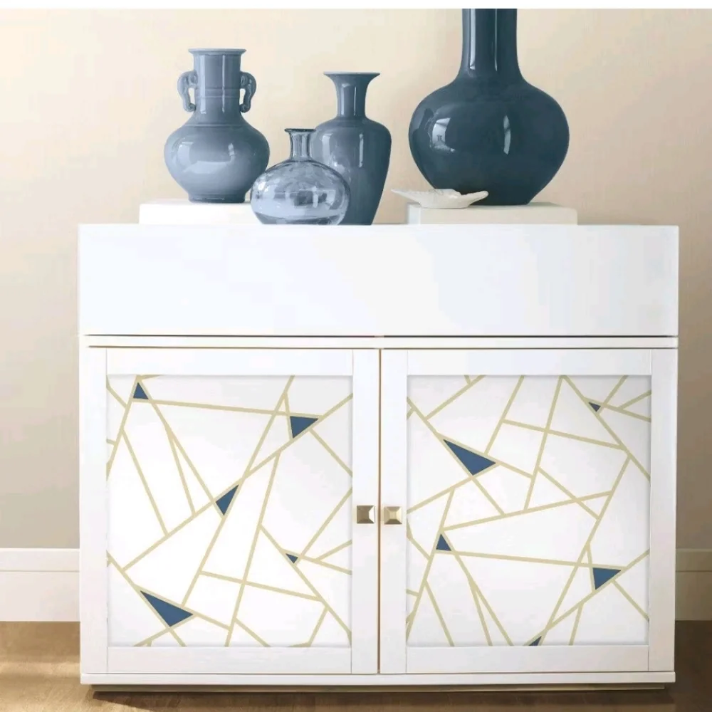 RoomMates Fracture Gold Peel and Stick Wallpaper: Removable Vinyl, Geometric